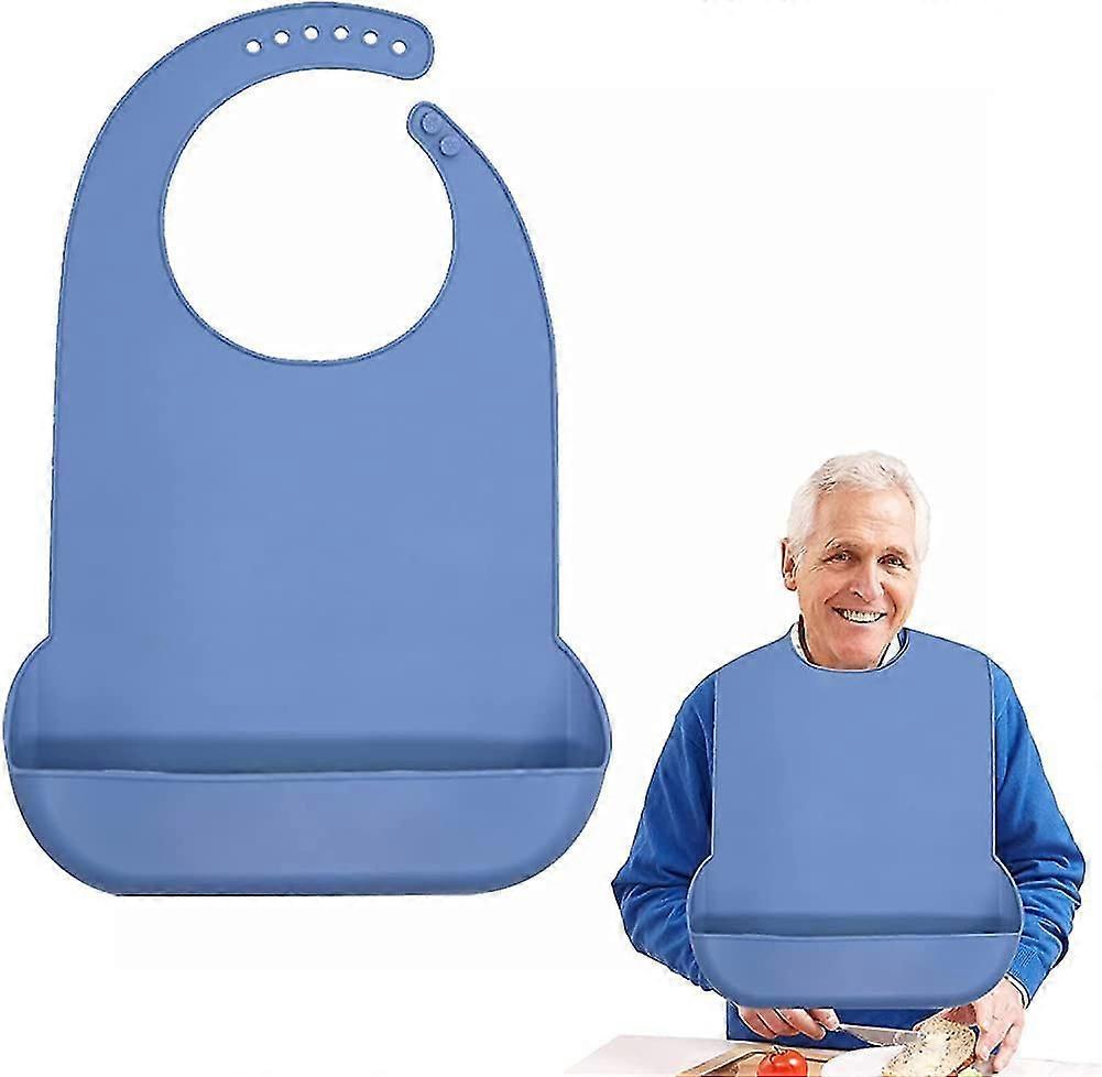 1 حزمة قابلة للغسل سيليكون الكبار مريلة مع جيب واقي الملابس للماء