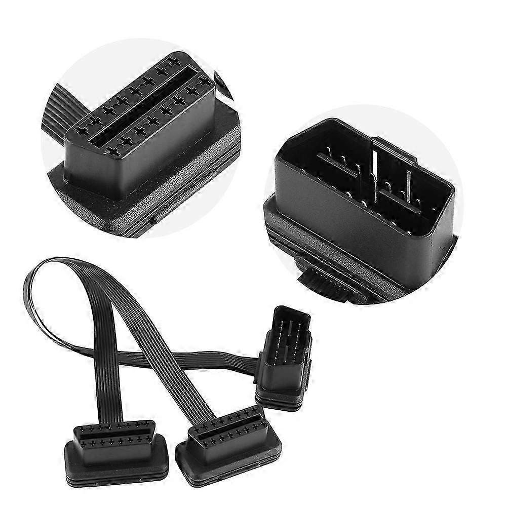 2-in-1 OBD2 16pin Adapter & Extension Cable for Car Diagnostic Tool