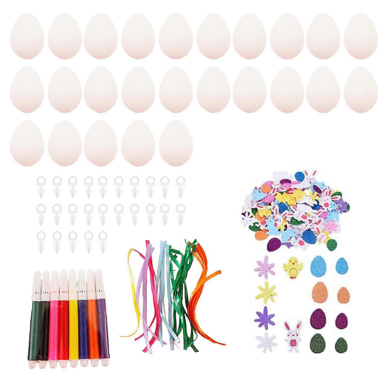 25Pcs DIY Unpainted Easter Eggs Kit Lightweight Crafts Easter Basket Fillers