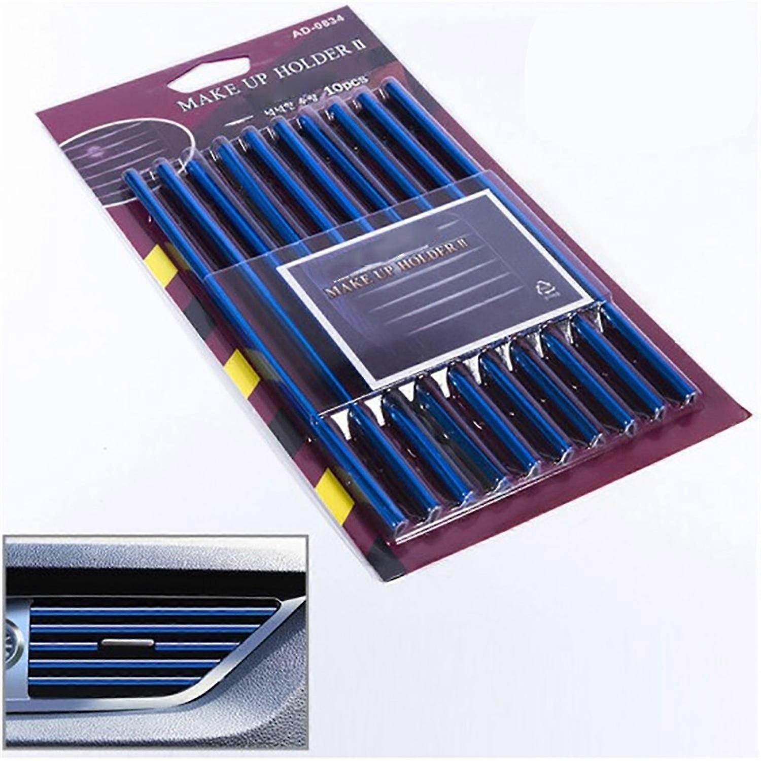 10PCS Car Dashboard Air Conditioner Outlet U Shape Moulding Strips 20cm Long DecorationElectroplatin