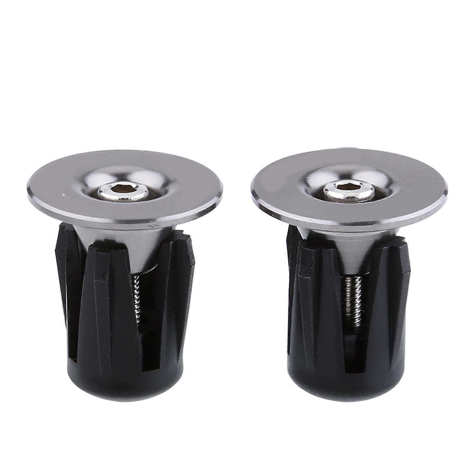 2pcs Colorful Aluminum Bike Bicycle Handlebars Bar Grips End Plugs Caps (Tan) Bike Bar Caps