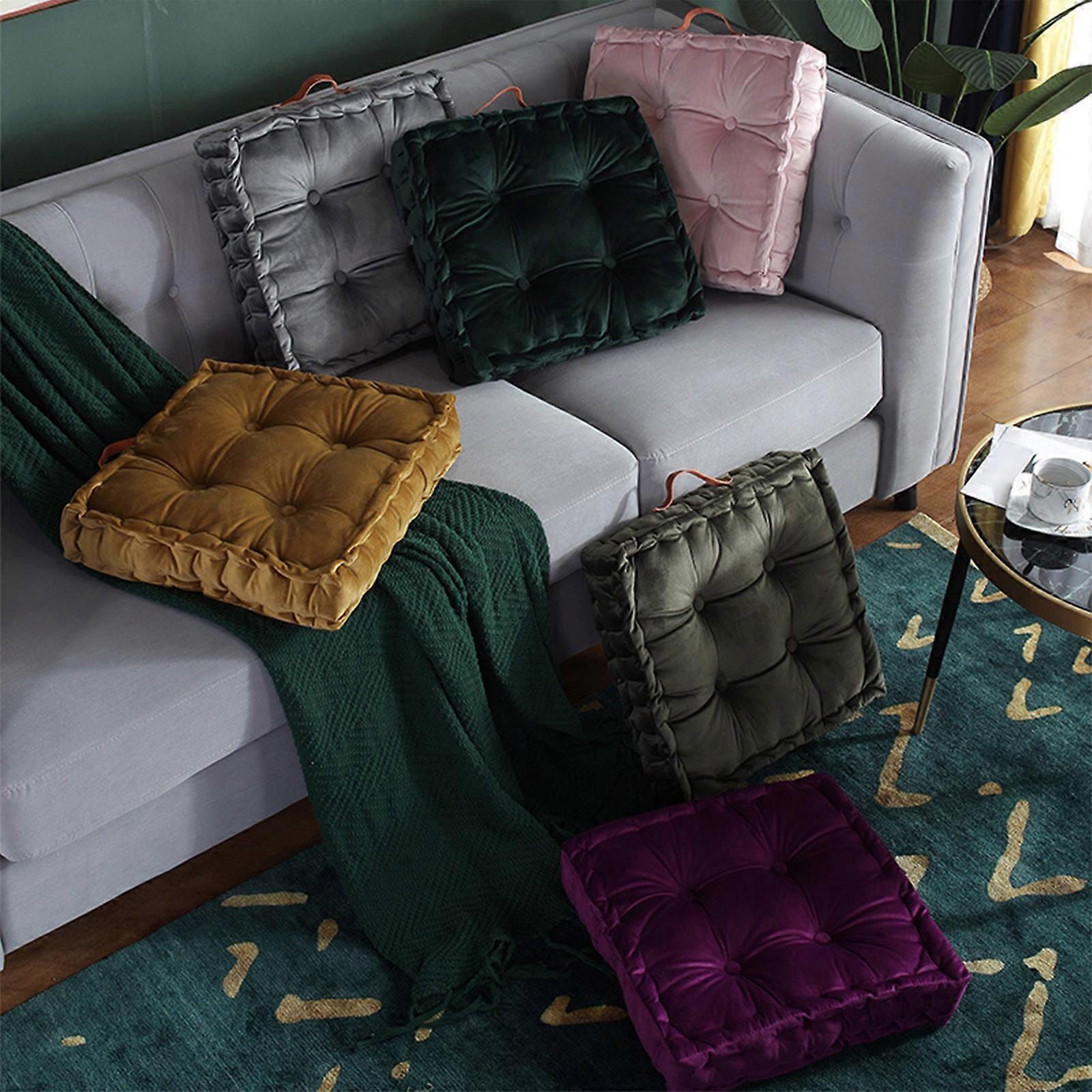 Square Cushion With Thick Padding Optional Color Enhances Comfort Suitable For Home Office And Outdoor Use turmeric