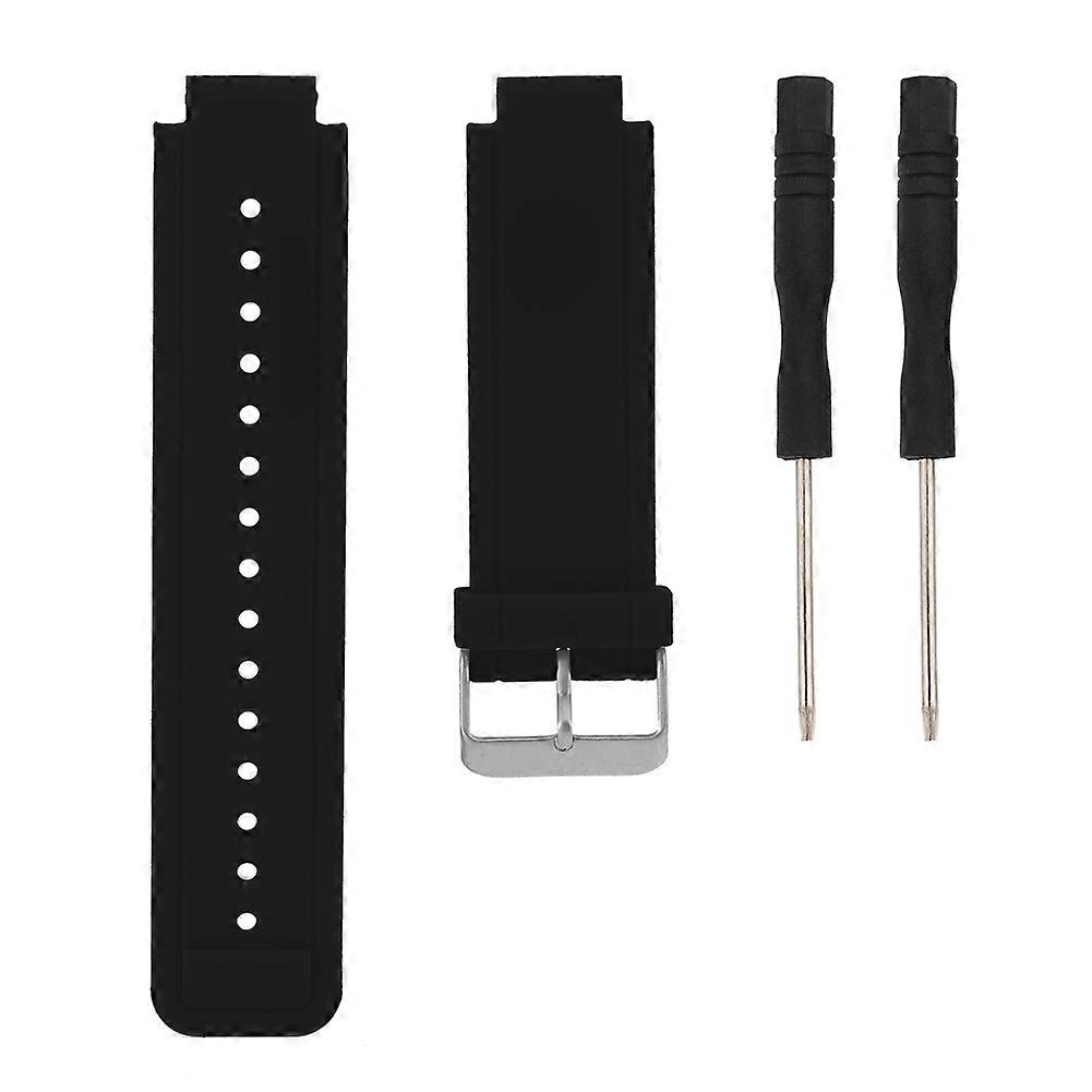 Adjustable Silicone Strap Watch Strap Replacement for Garmin Vivoactive (Black)