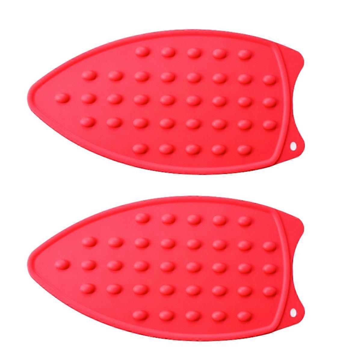 Mini Silicone Heat Resistant Iron Pad, Portable Ironing Stand Red