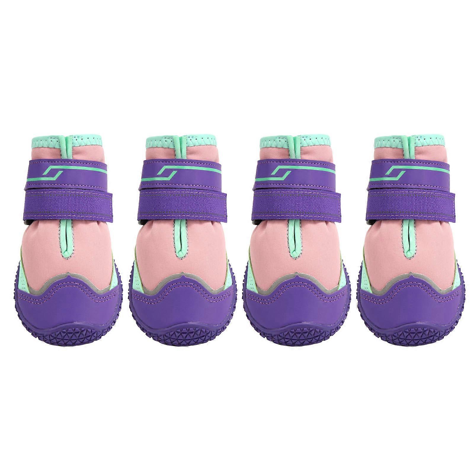 מגף לחיות מחמד מגפי שלג מונע החלקה עמיד למים נושם עמיד חיצוני מגפונים לכלבים לחיות מחמד נוח מגן גור סגול XS