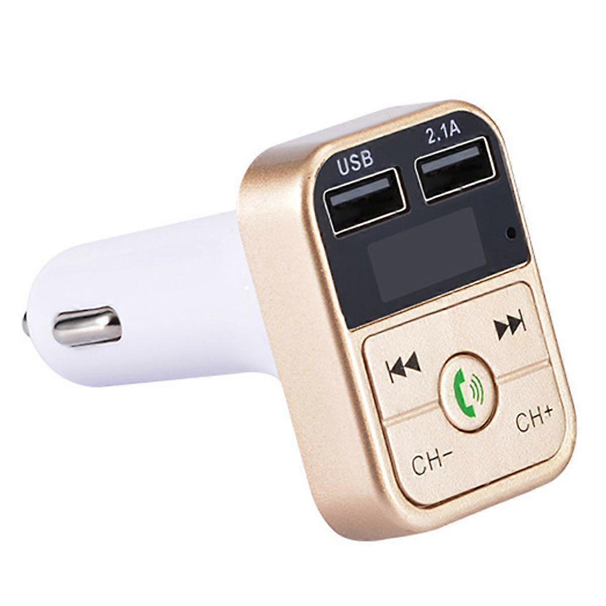 Bluetooth MP3 Player FM Transmitter Hands Free Wireless Radio Adapter Gold