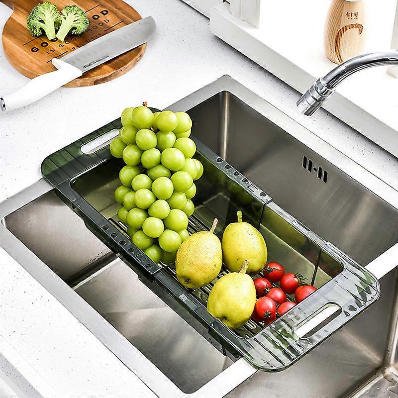 Extendable Draining Basket for Kitchen Sink Countertop Storage
