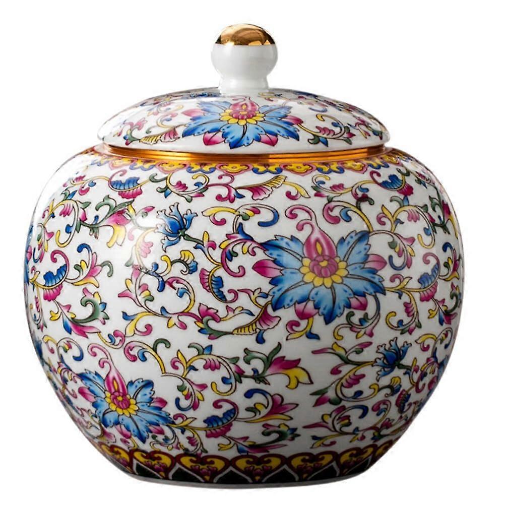 Tea Caddy Lid Enamel Ceramic, Blue and White Porcelain Vintage China Tea Boxes, Decorative Chinoiserie Storage for Spices