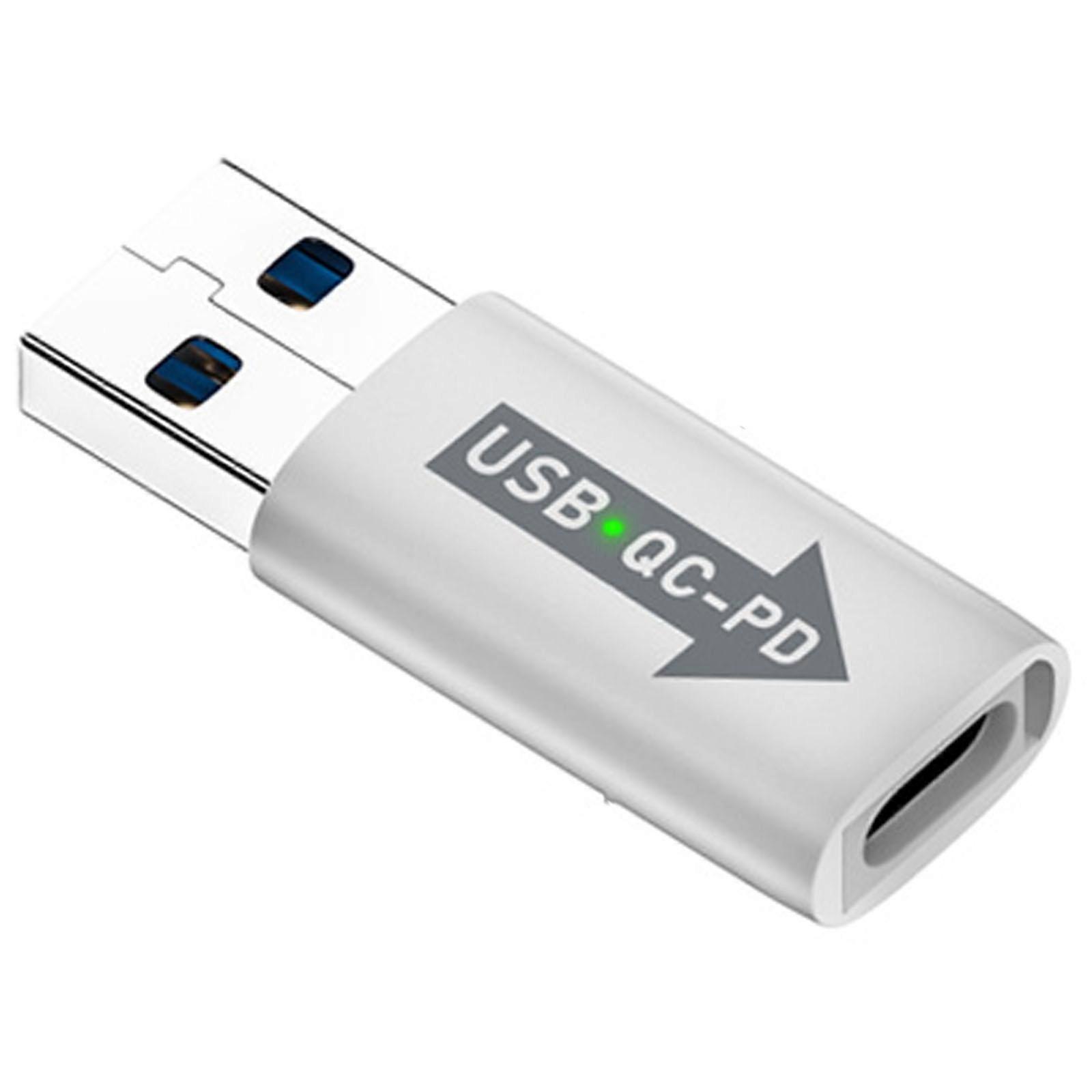 USB-A uros QC3.1 - Type-C naaras PD 10 Gbps muunninsovitin