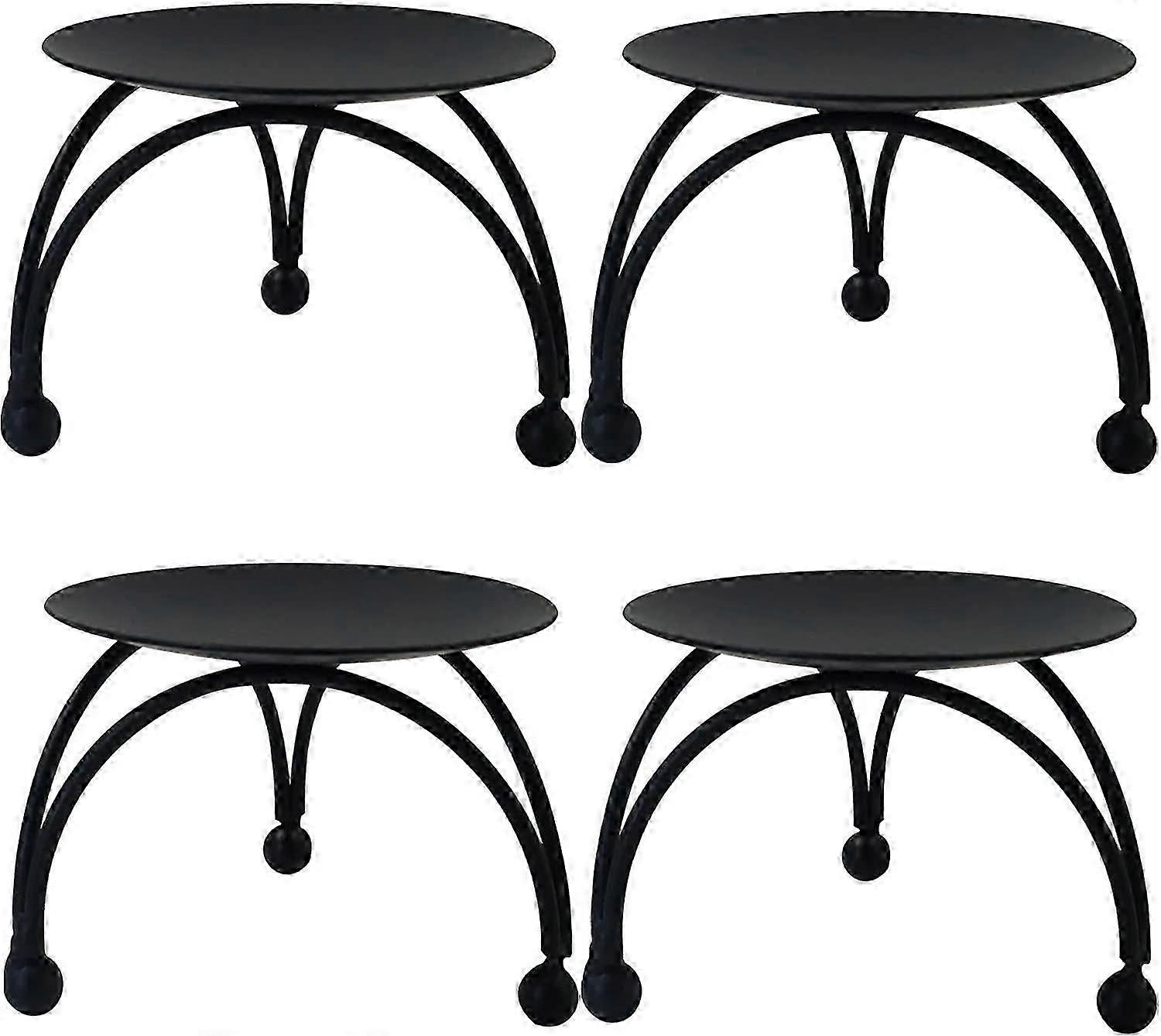 4 PCS Iron Pillar Candle Plate