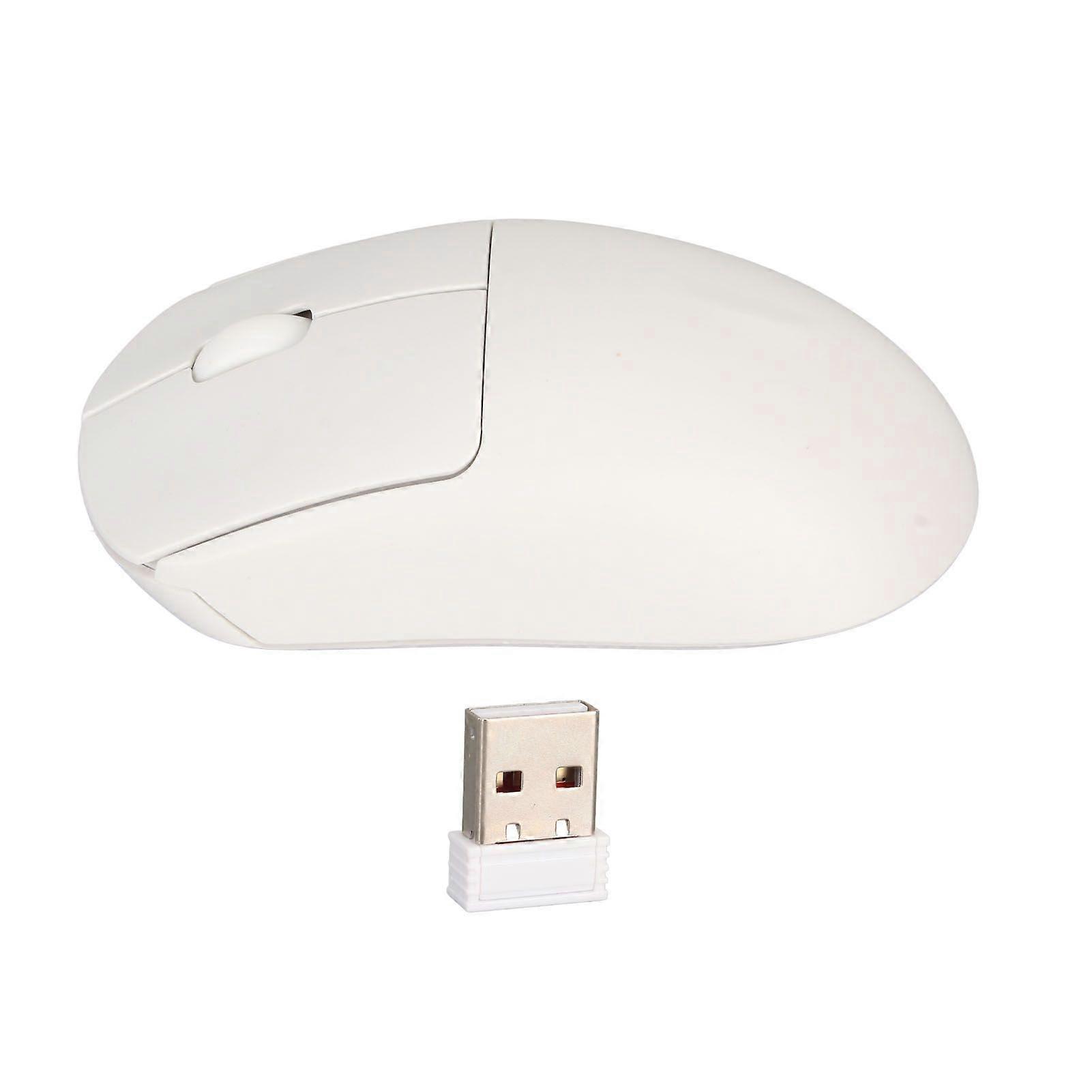 SQCLV Wireless Gaming Mouse 1200DPI 2.4G Fit Palm Battery Powered Computer Mouse Wireless for Desktop PC Laptop White