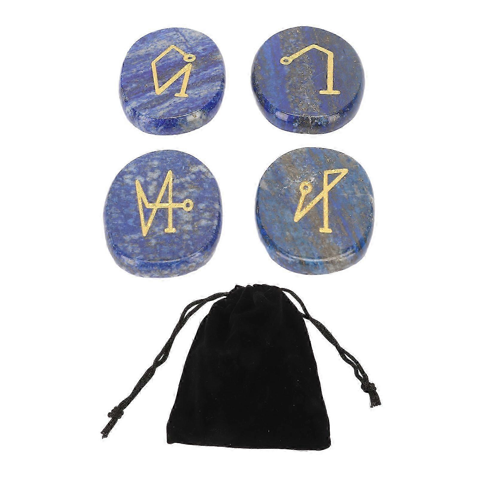 Engraved Palm Stones Polished Round Portable Pocket Balancing Stones for Reiki Healing Meditation Lapis Lazuli