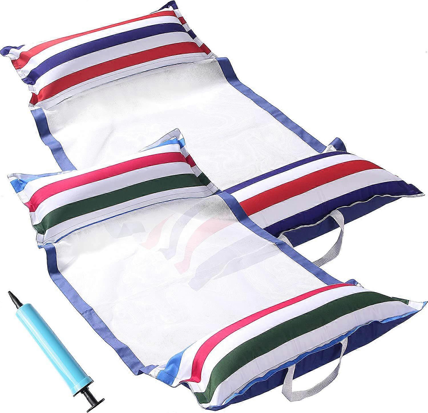 Inflatable Pool Float Lounger Raft for Adults, 2 Pack Oversized Pool Float