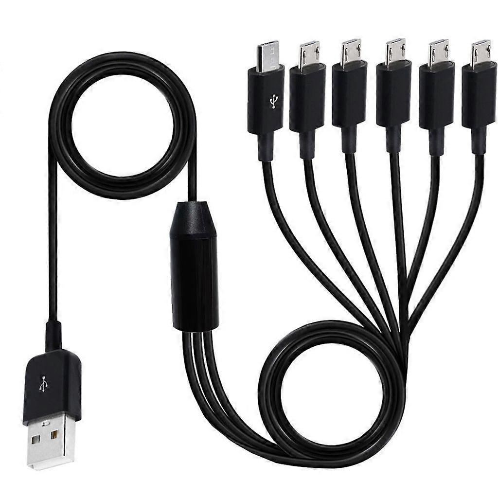 Micro USB Rozdělovací Kabel, USB 2.0 Typ A Samec na Micro USB Samec 1 až 6 Kabel