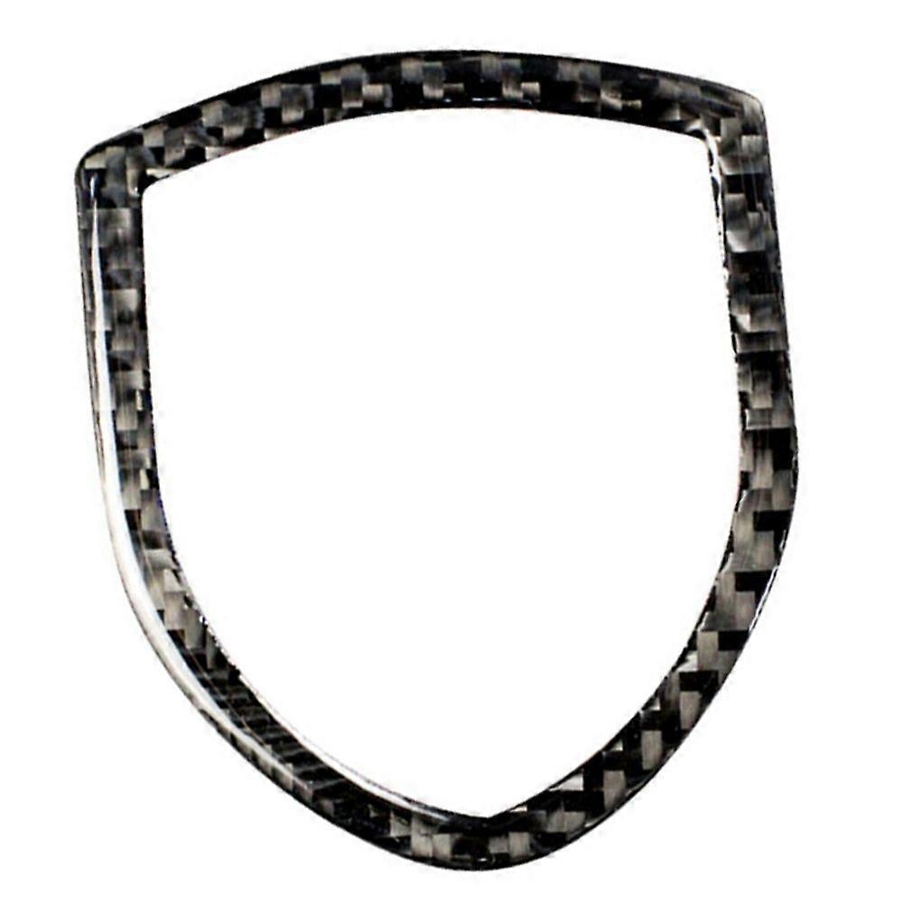 Car Exterior Front Logo Emblem Trim Cover Frame Black Carbon Fiber Fit for - 2014-2019