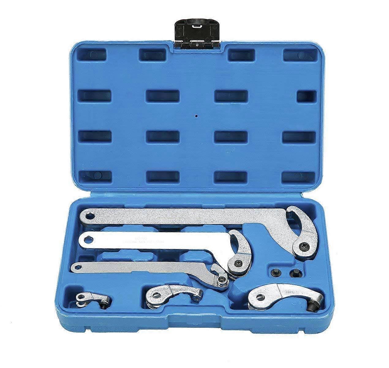 Adjustable Hook & Pin Spanner Wrench Set, 8-piece Adjustable Wrench Set, 35-120mm C Spanner