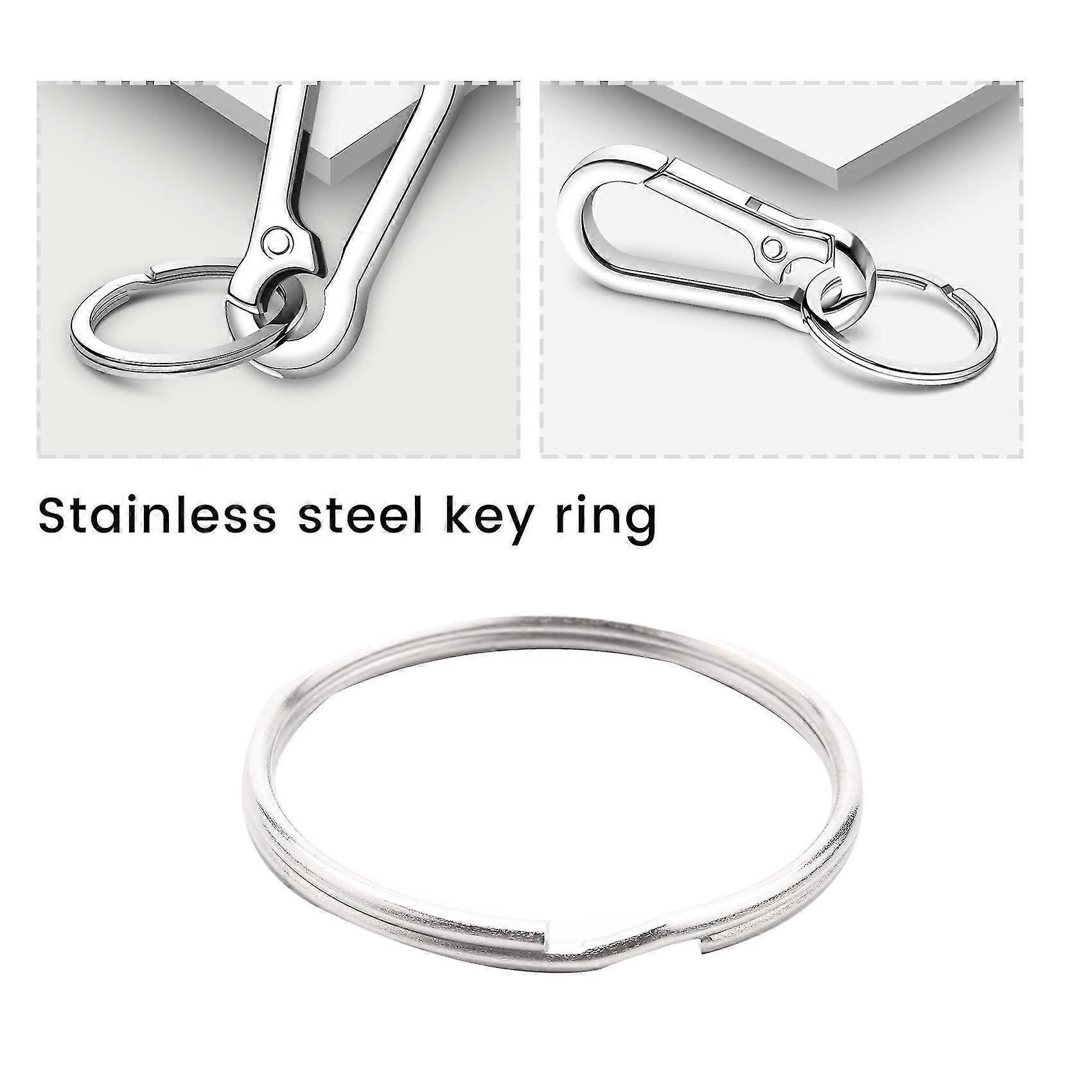 100pcs 50mm Keyring Split Ring Set Heavy Duty Key Loop Sprung Hoop