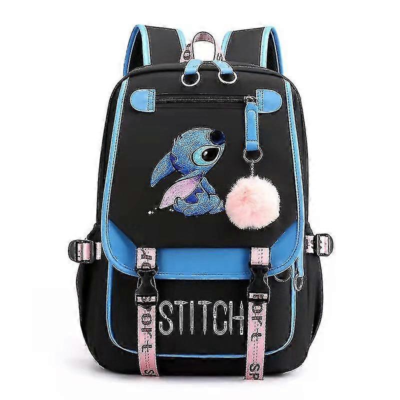 Stitch Usb Rechargeable Schoolbag Male And Female Student Backpack Backpacka-1