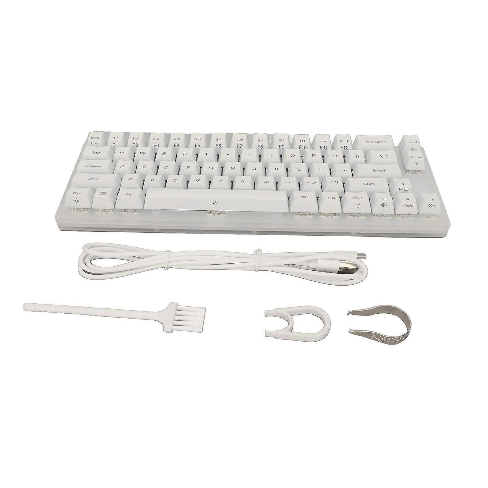Mechanical Keyboard 66 Keys RGB Backlit Hot Swappable Type C Wired Mechanical Gaming Keyboard