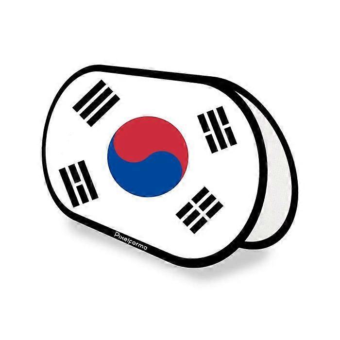 Oval Flag - Advertising Support - South Korea - 70 x 120 cm - Polyester - Foldable Retractable