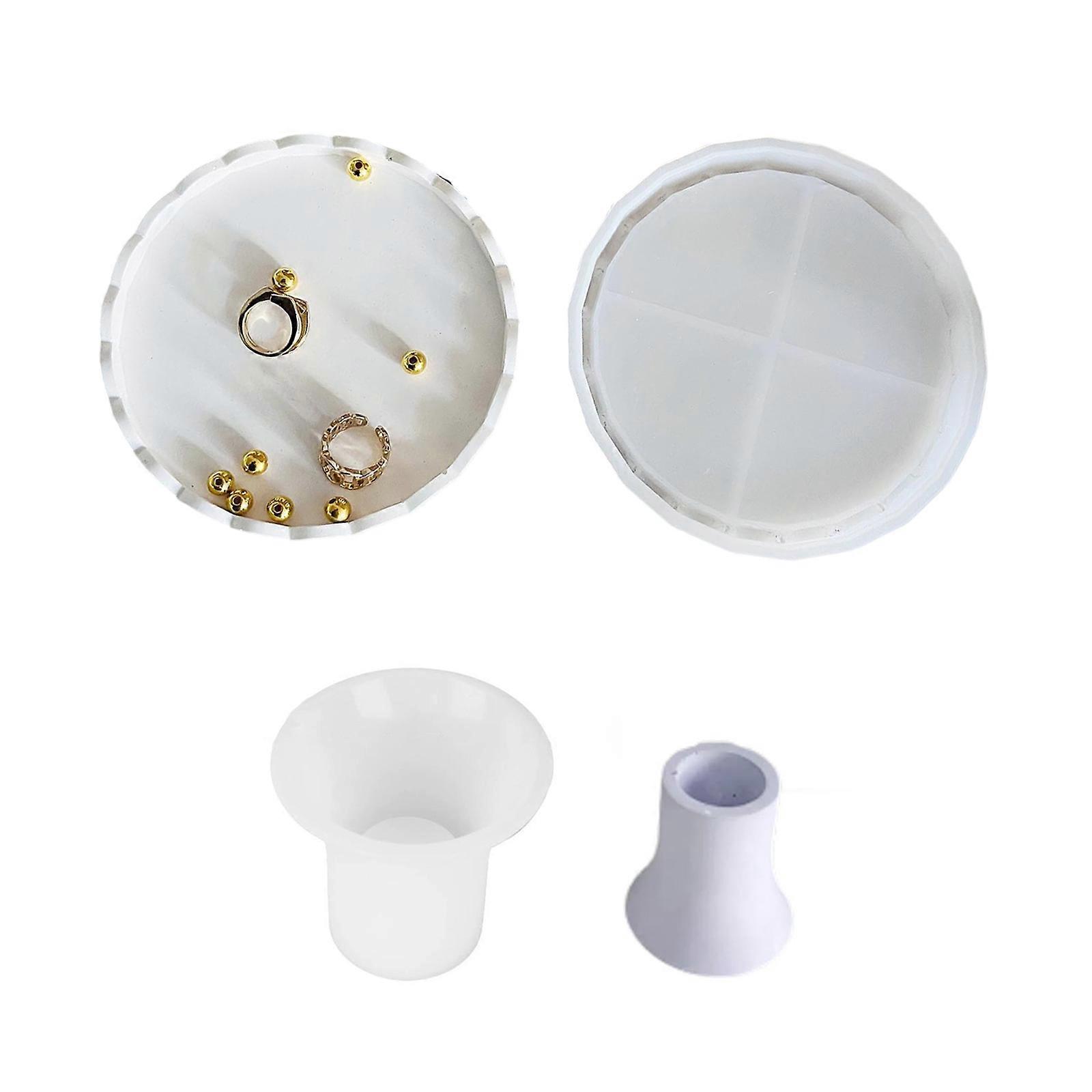 2Pieces Silicone Mold Set Designed For Crafting Delicate Round Lace Trays Adds A Touch Of Sophistication To Any Occasion