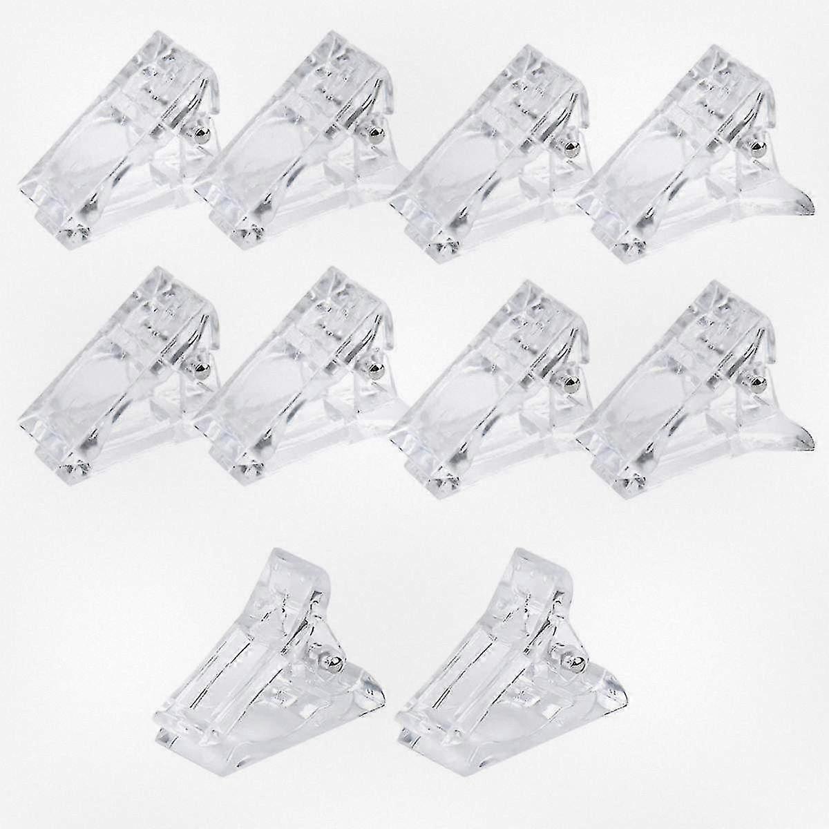 10 Pieces Nail Tip Clips for Easy Application, Suitable for Use with Polygel and Other Nail Enhancements