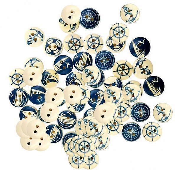 3x100Pieces Assorted Nautical Series Hole Button for Sewing Craft 15mm
