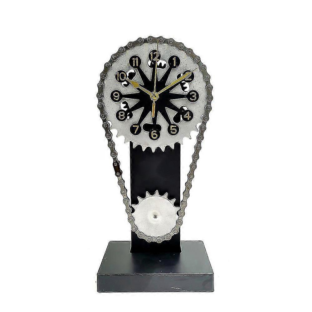 Clock With Rotating Movement Gears Home Office Creative Decorations