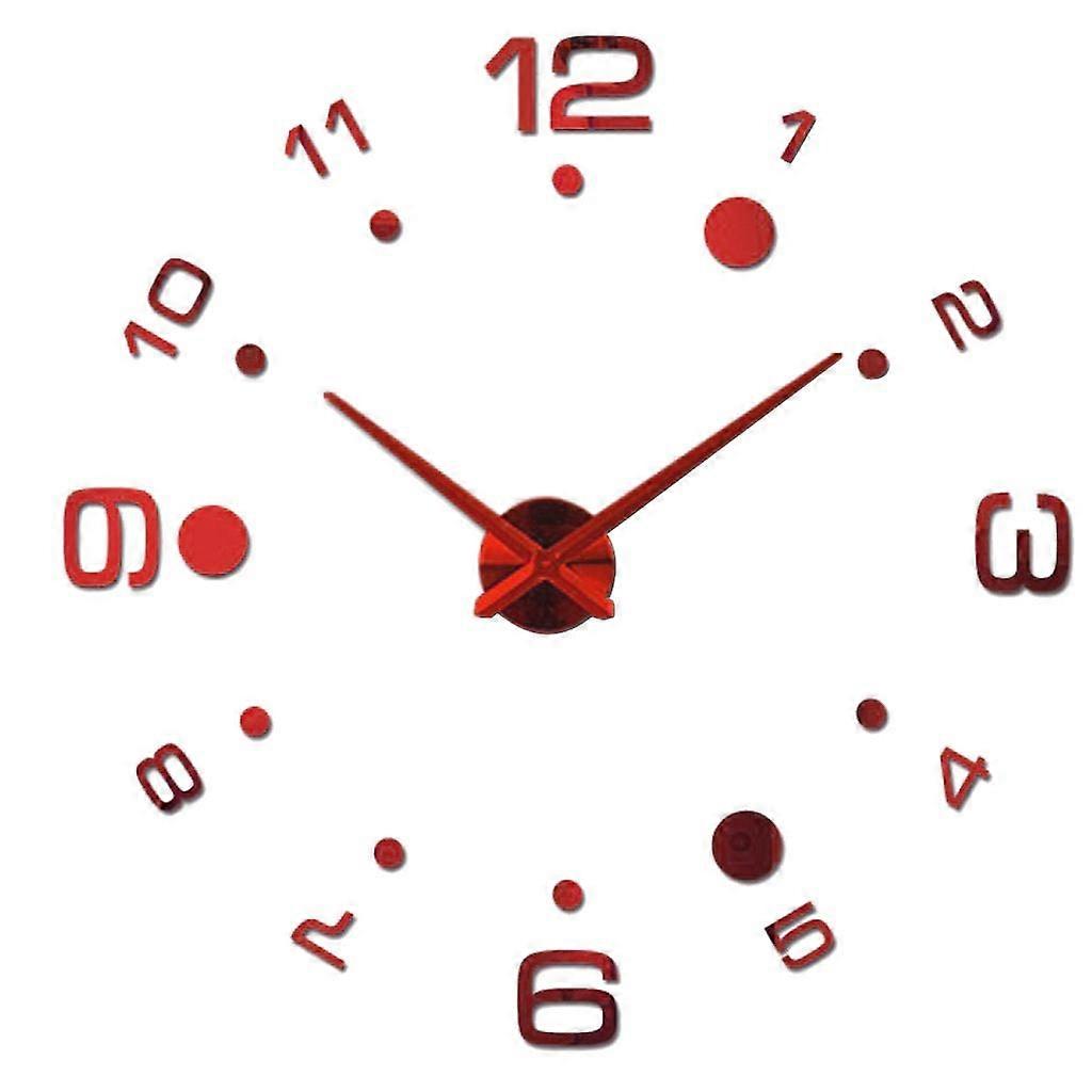 Modern DIY Large Wall Clock 3D Mirror Analog Clock