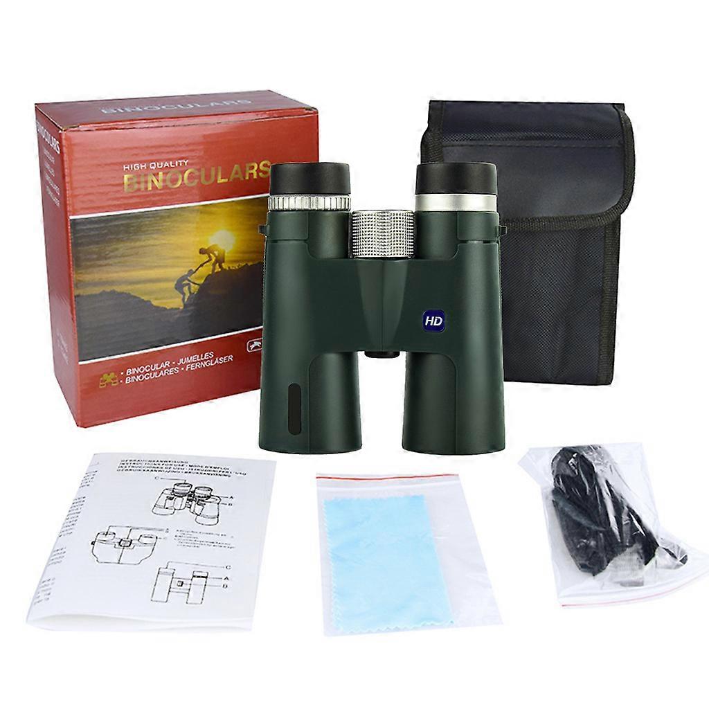 Durable 12X42 Binoculars-HD for Adults and Kids Powerful Compact Waterproof Binoculars for Sightseeing Sports Concerts  Green