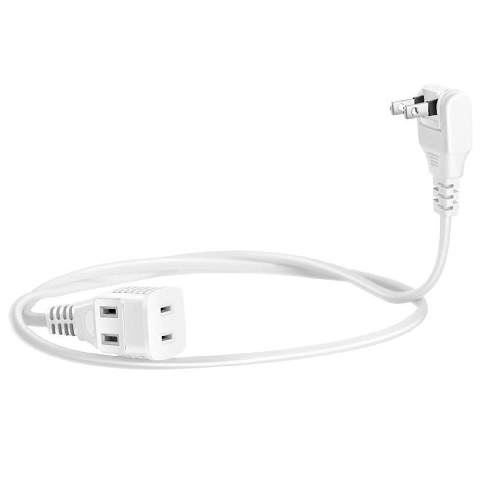 1 to 2 Flat Pin Power Strip Surge Power SupplySocket Protector 180 Degree Rotary for Travel and Home Use 110V 220V White
