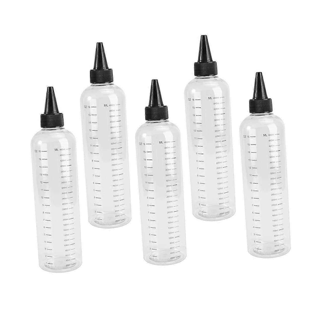 Travel Toiletry Bottles Set of 5 Graduated Refillable Makeup Containers for Shampoo and Cosmetics, BPA-Free Plastic