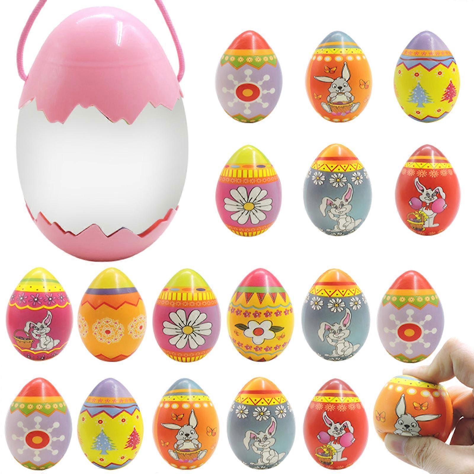 Children's Interactive Easter Eggs Soft Toy with Groove Portable Relieve Stress Toys Sensory Toy Hand Exercise Ball Multicolor