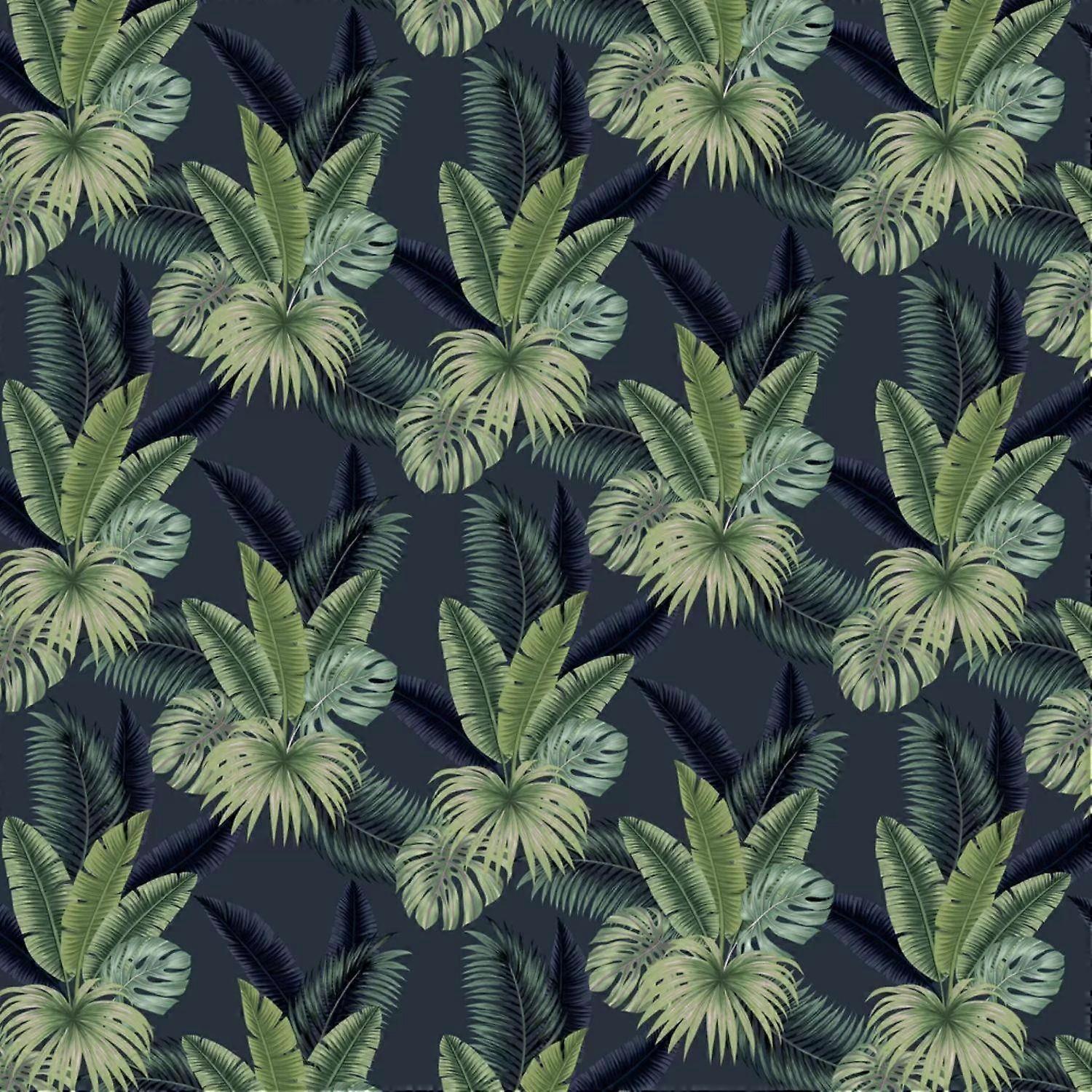 Miami Tropics Navy Wallpaper