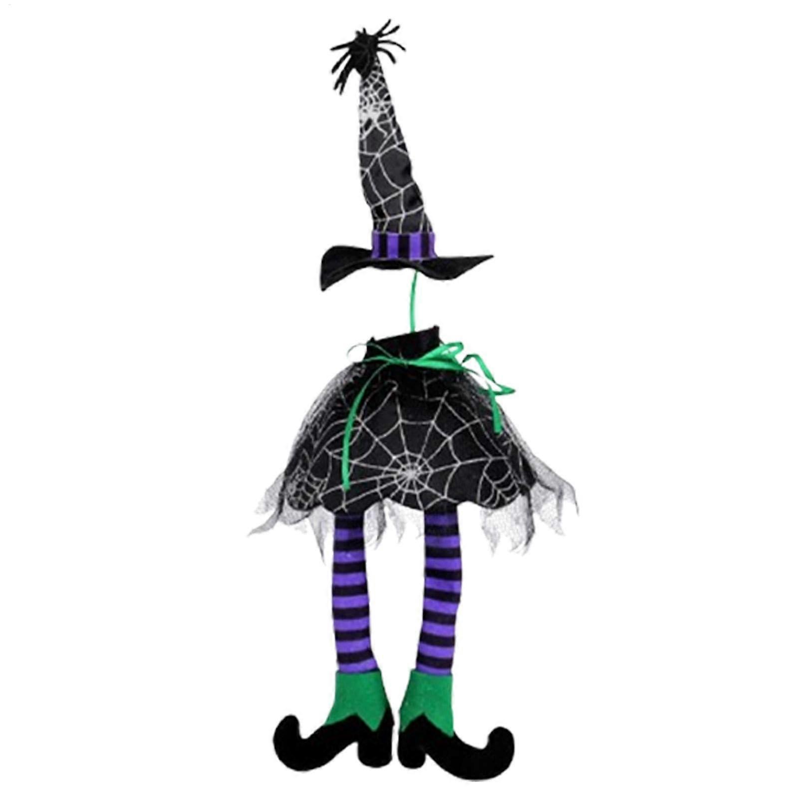 Halloween Wine Bottle Cover - Decorative Table Wine Holder with Funny Witch Hat and Legs, Festive Dinner Table Decoration