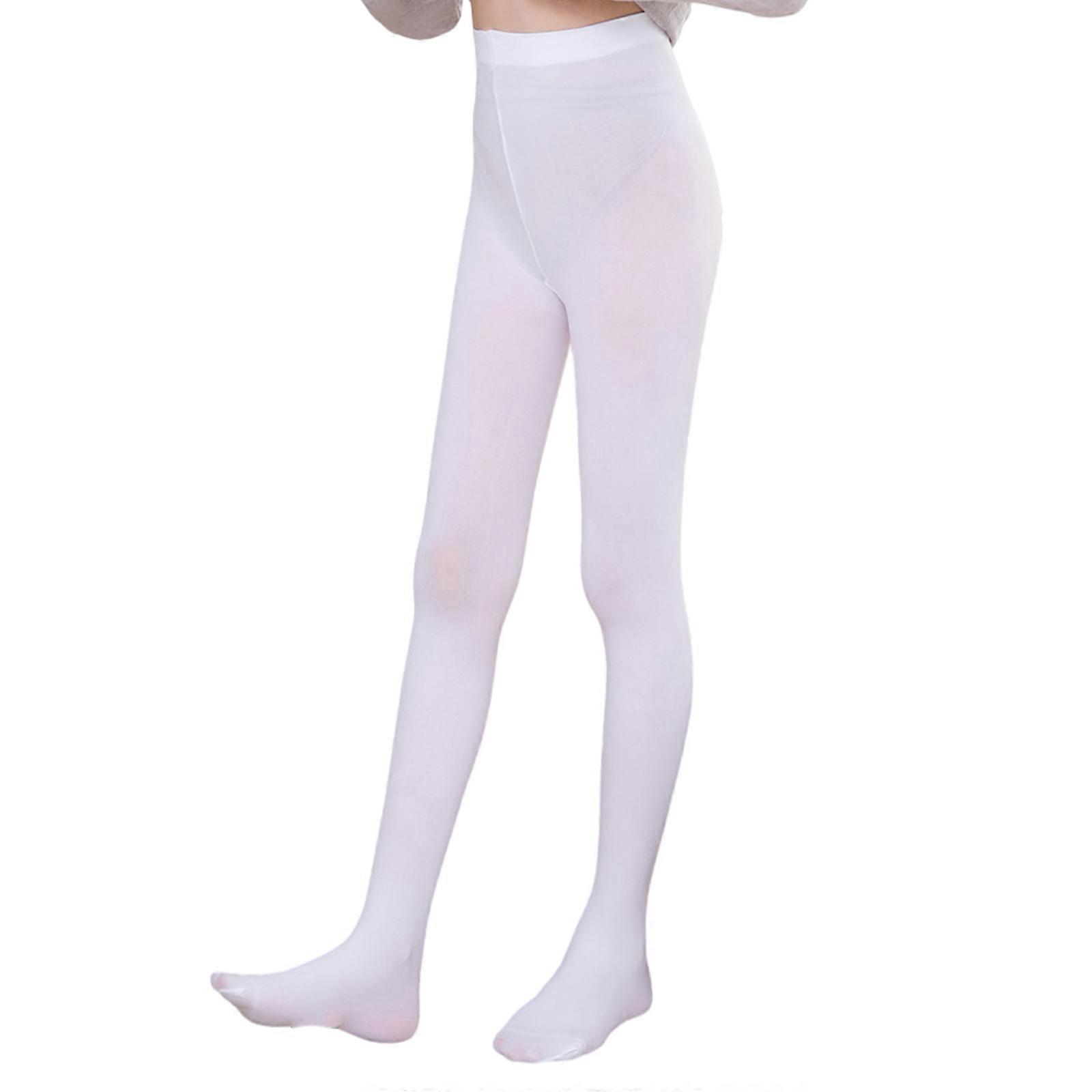 Barnens Mjuk Sammet Strumpbyxor Vit Hosiery Snagging Resistent Design Elastiskt midjeband Snygg Dans Kostym Essential XL
