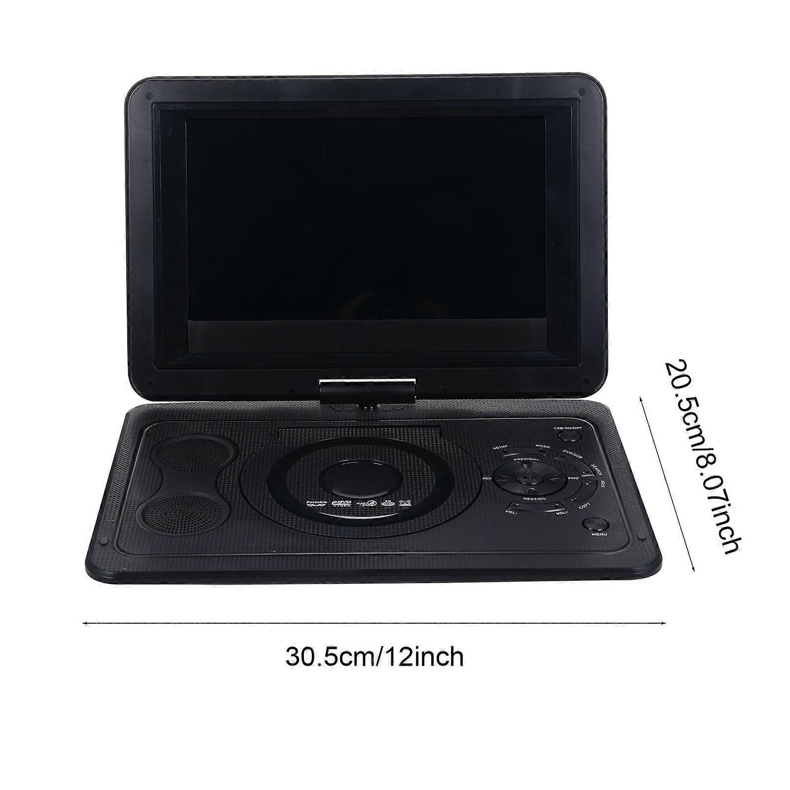 13.9in Portable DVD Player with 270° HD Rotating Screen TV Game Function AV IN OUT USB SD Car Charger