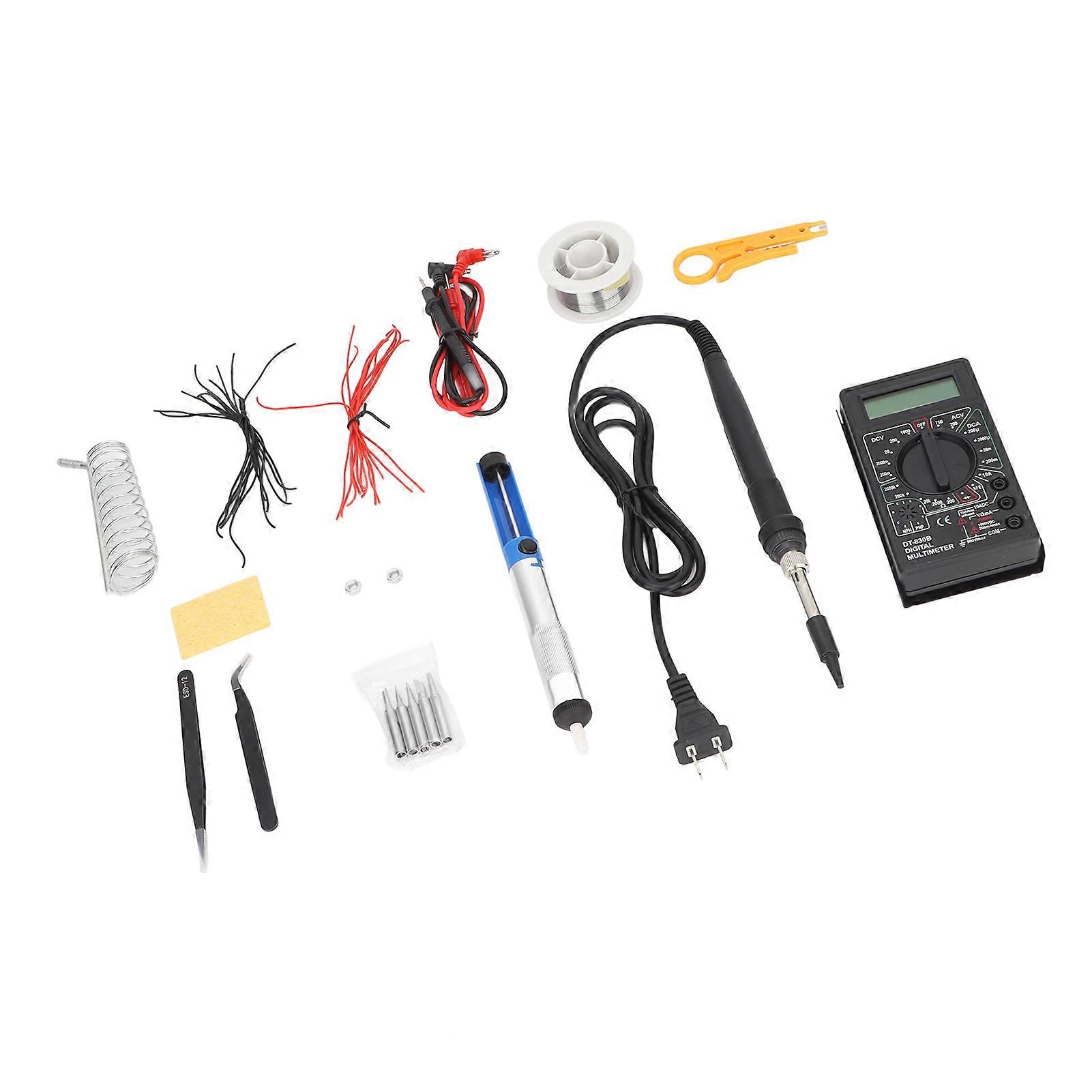 Soldering Iron Multimeter Kit 80W Digital Adjustable Temperature Electronics Welding Tools