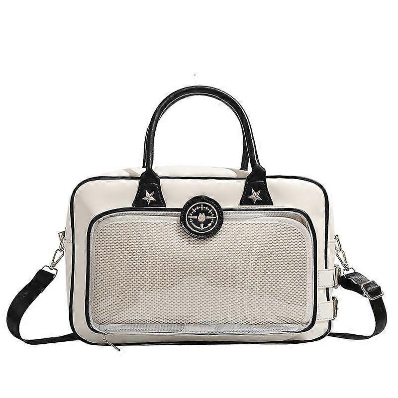 Large Capacity Crossbody Handbag School Bag White