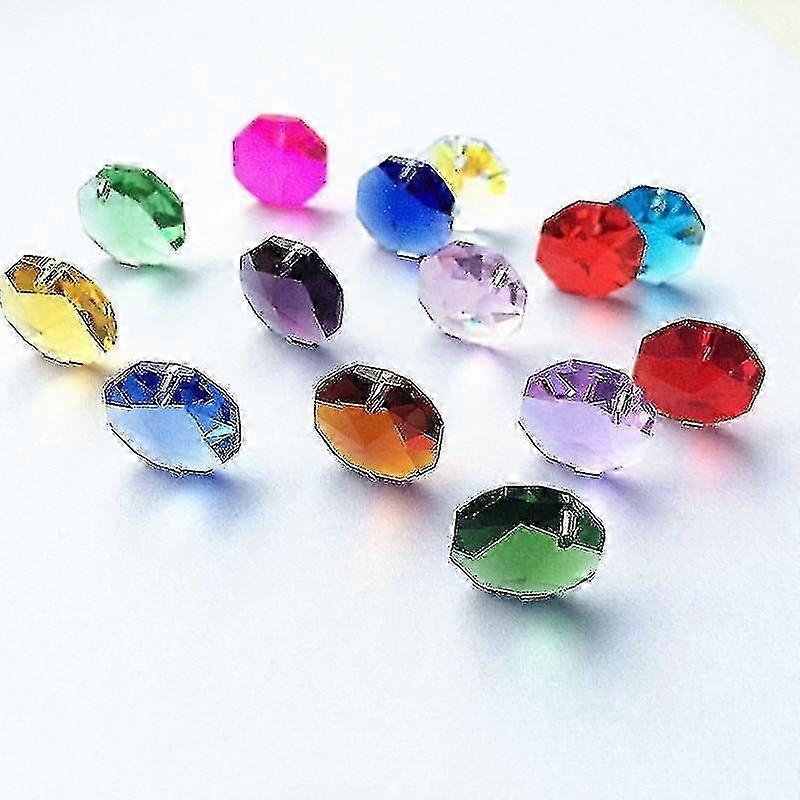 20 pieces of multicolored crystal octagonal beads suitable for craft projects and jewelry making