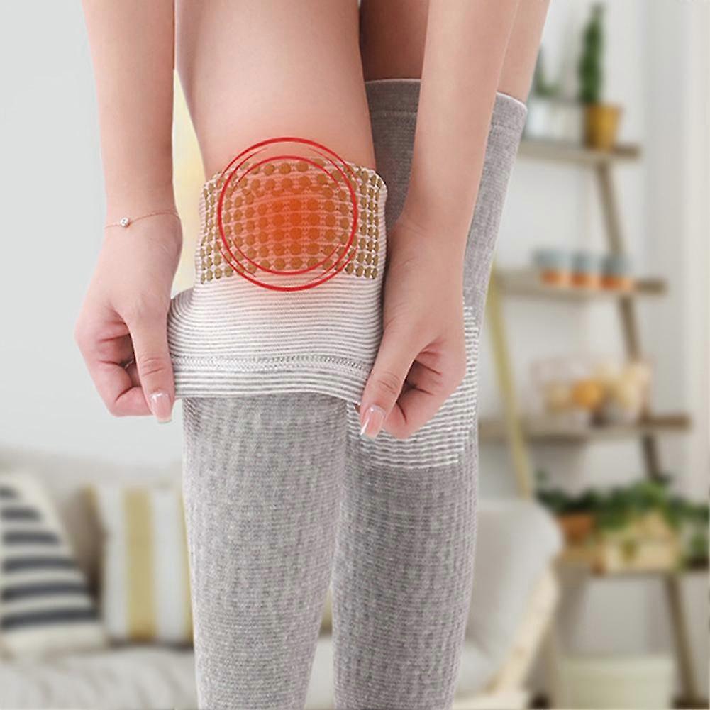 Lengthened gray wormwood (B) S$ Long knee pads universal for the elderly to protect against cold and exercise with heated knee pads for warmth