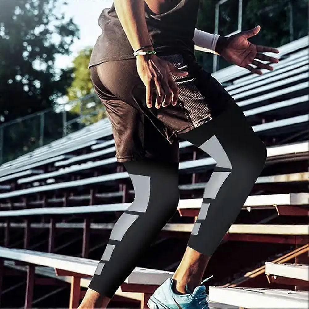A white (B) M$ knee pads to keep warm and lengthen the calf sleeves for men and women for outdoor basketball, cycling and running