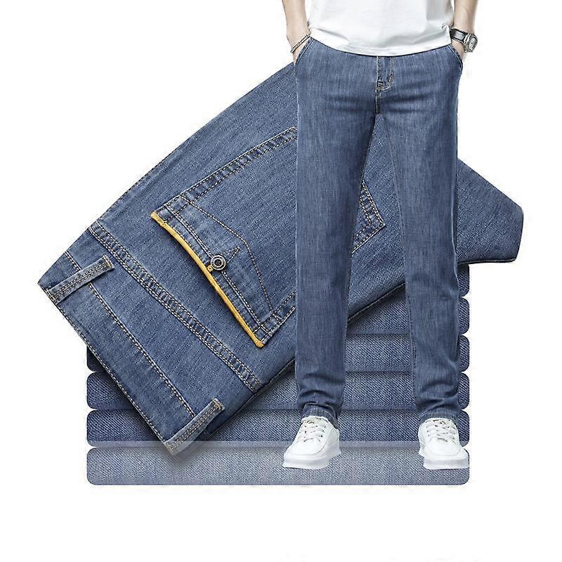 Men's Slim Straight Solid Color Casual Jeans