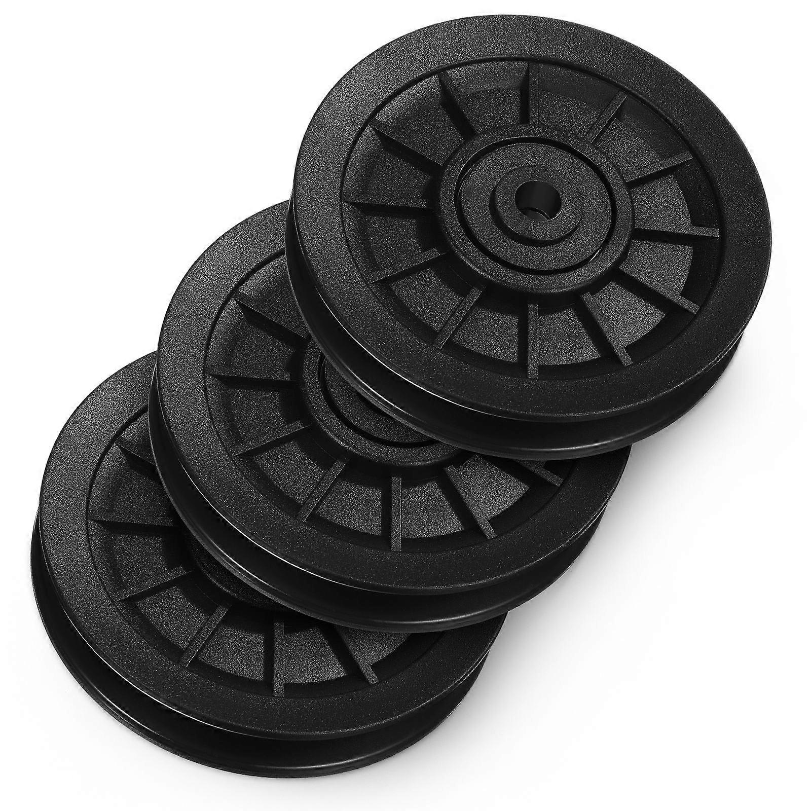 Fitness Pulley Cable Machine Pulley Wheel Black Width 22.5MM Replacement 3Pcs