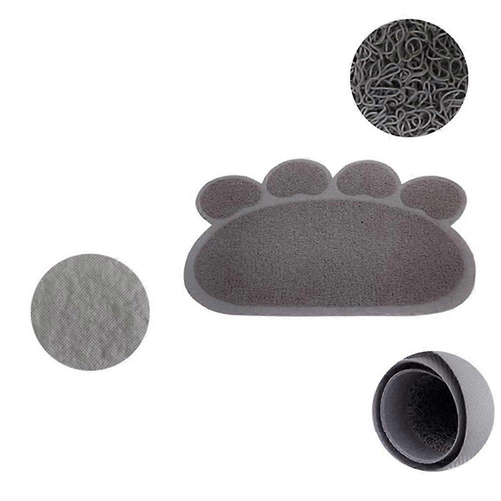 Cat Litter Box Pads Cat Claw Shaped Litter Catcher Pads Prevent Urine Stains Dark Grey 60x45x0.7cm 1Pcs