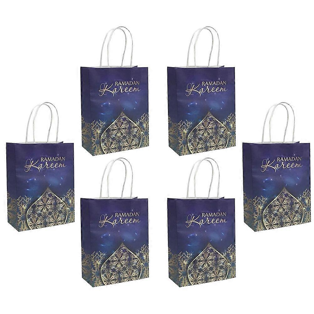 Eid Mubarak Candy Bag Rectangular Paper Pouches For Lesser Bairam Celebration Travel Work Daily Use 6Pcs