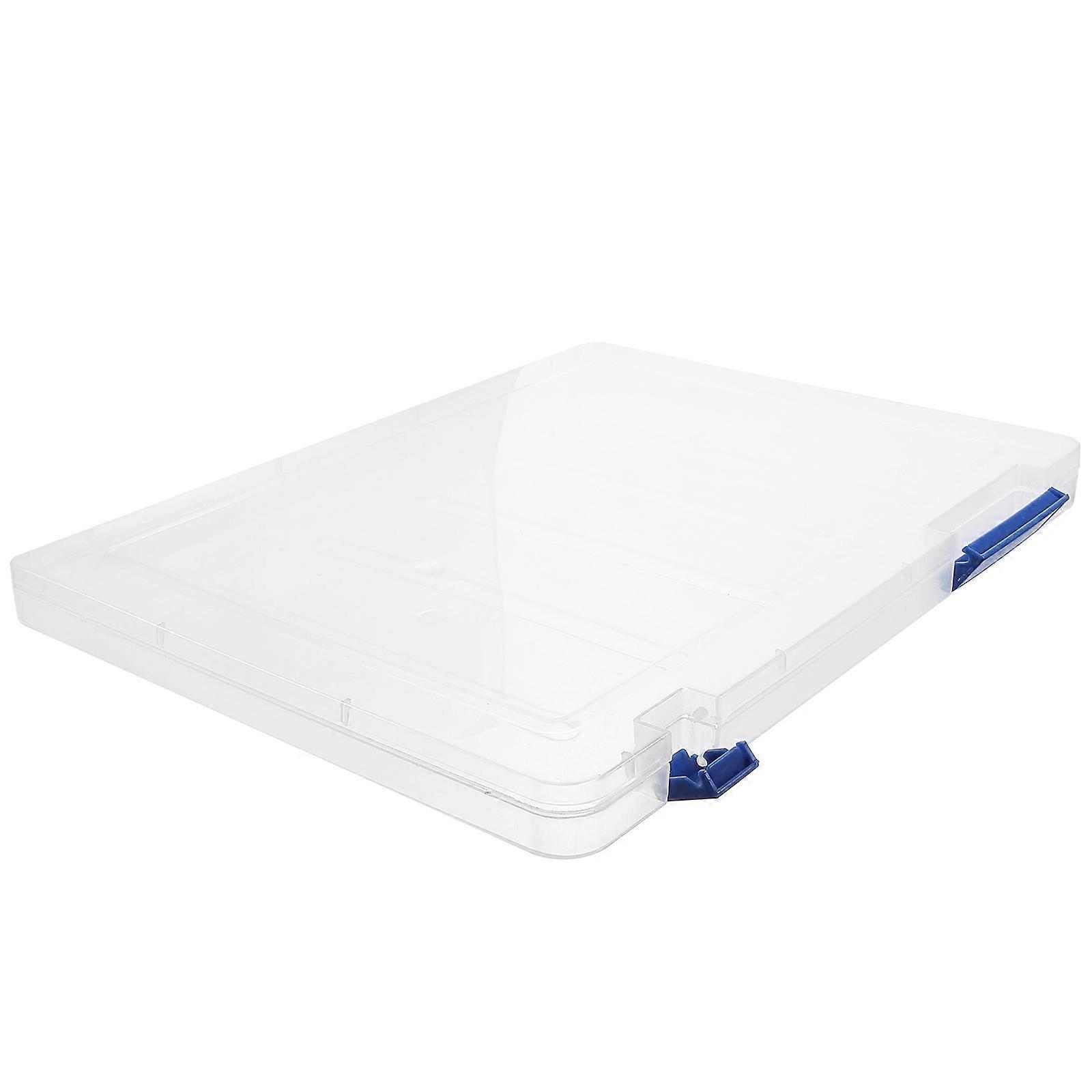 Portable Paper Storage Box Document Case Office Work Travel Accessories Blue 30x22.5x2cm File Organization 1Pack