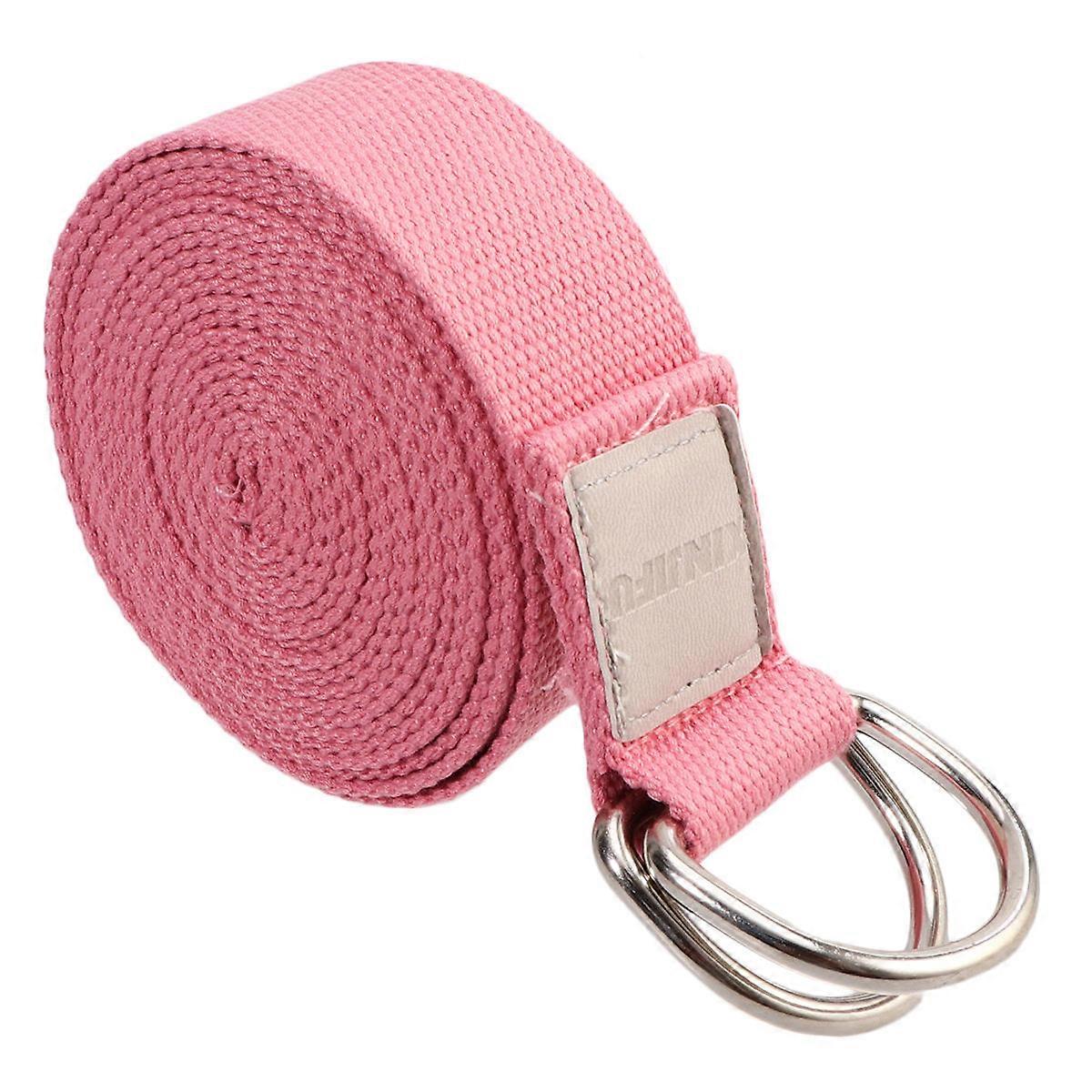 Fitness Stretching Belt Pink Resistance Training Home Exercise 320x3.8cm 1Pcs