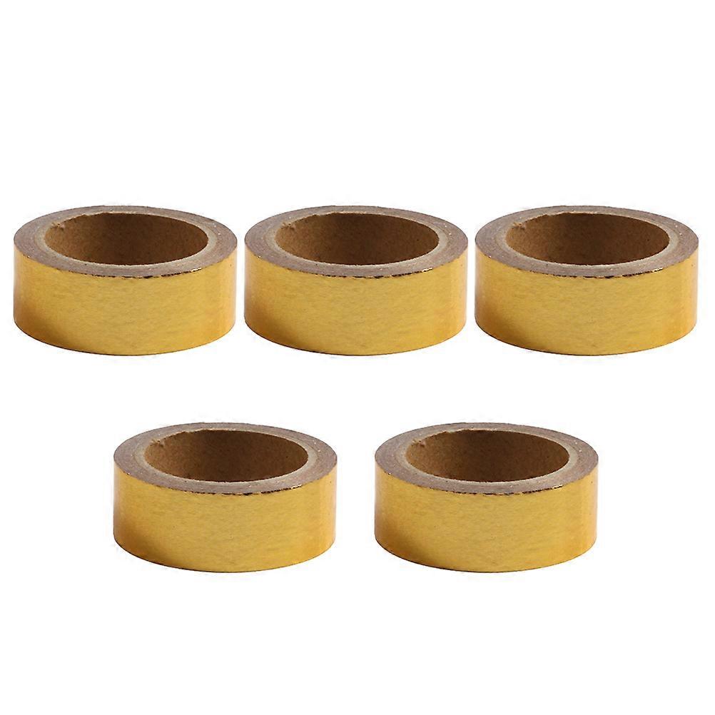 Golden Decorative Tape Set 5pcs Bronzing Masking Tape for DIY Crafts, Gift Wrapping, Scrapbooking, and Creative Home Decor Projects