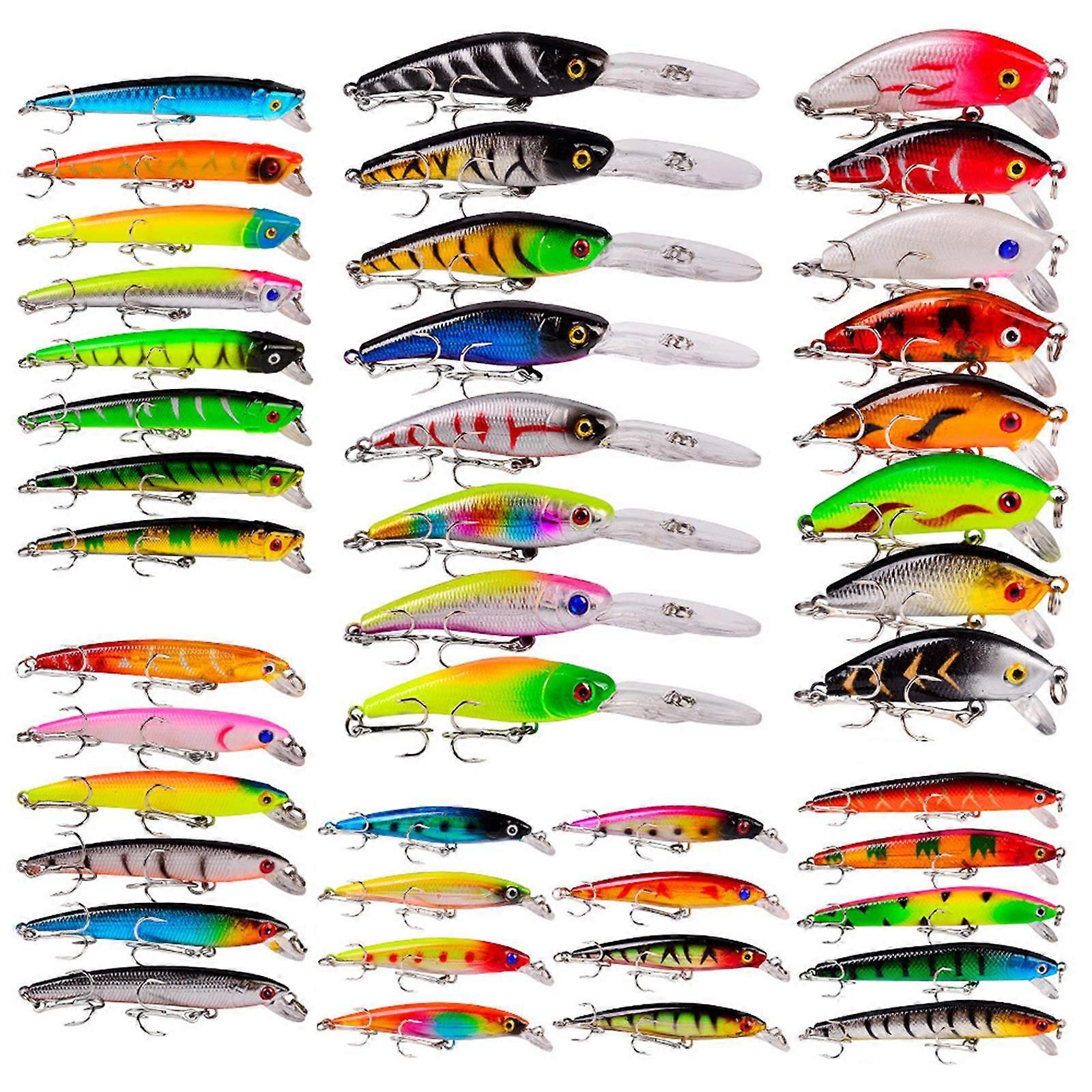 43Piece Fishing Lures Kit Soft Hard Fishing Lures Baits Set with Hooks for Saltwater and Freshwater